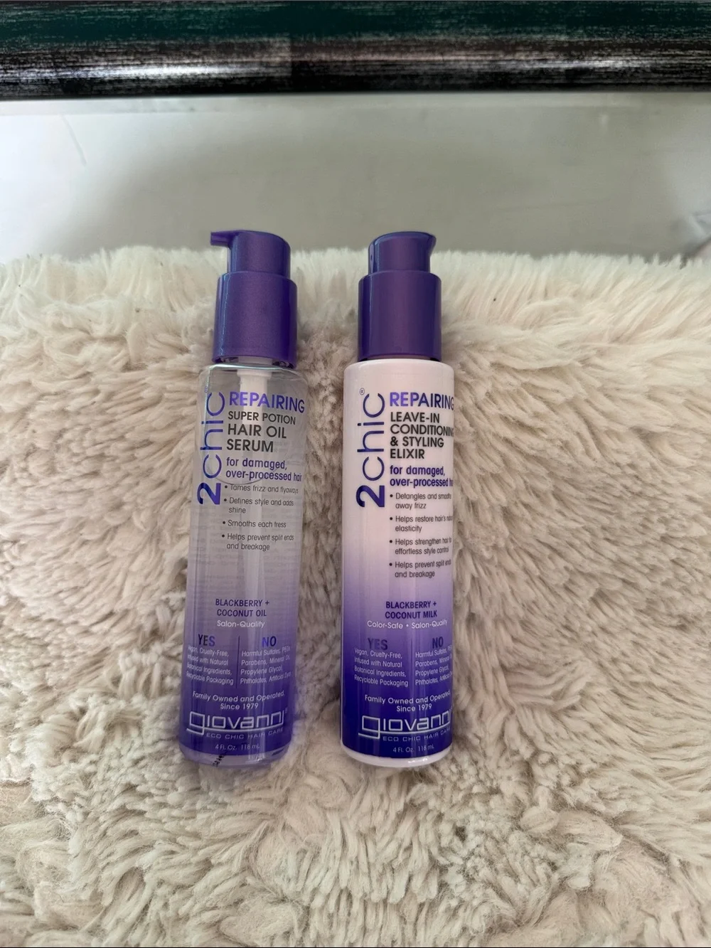 2chic Repairing Leave-In Conditioner & Hair Oil Duo - Purple